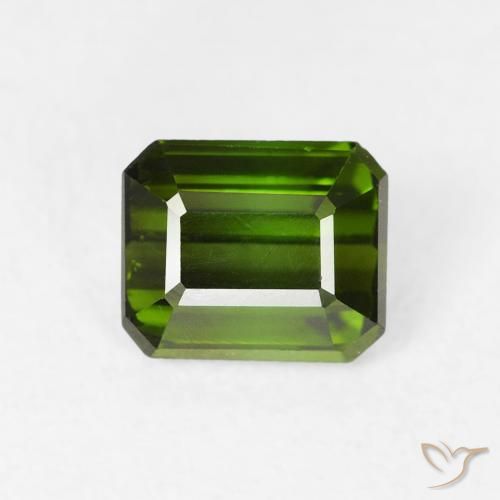 0.80ct طبيعي أخضر ترابى تورمالين, ثمانى / قصة زمرد, قليلا جدا, Photo A