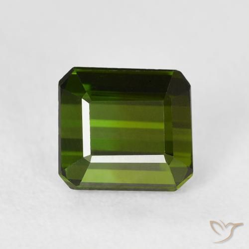 1.47ct طبيعي الأخضر الغامق تورمالين, قص الزمرد, VVS