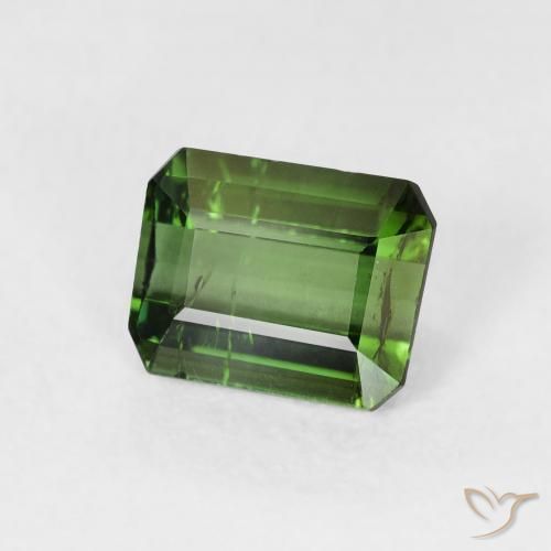 تورمالين Medium Dark-Green طبيعي، ثمانى / قصة زمرد، 1.08 قيراط، VS-SI