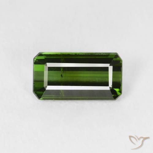 0.98ct طبيعي أخضر غامق تورمالين, قص الزمرد, VS-SI