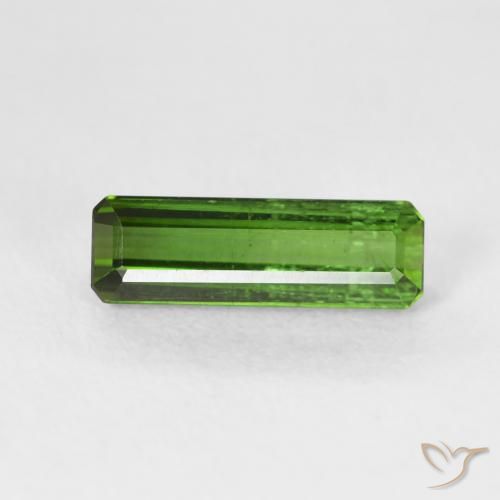 1.22ct طبيعي أخضر متوسط تورمالين, قص الزمرد, قليلا جدا