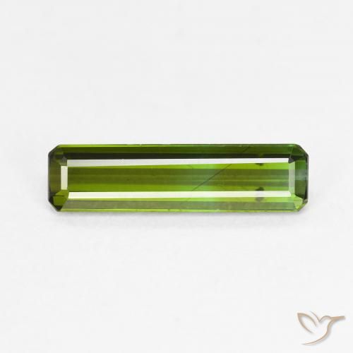 1.06ct طبيعي أخضر ترابى تورمالين, قص الزمرد, VVS-VS