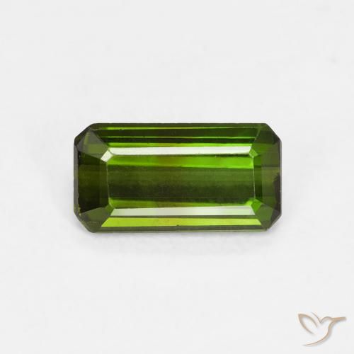 0.88ct طبيعي أخضر ترابى تورمالين, قص الزمرد, VVS-VS