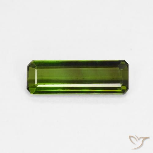 1.08ct طبيعي أخضر غامق تورمالين, قص الزمرد, VVS-VS