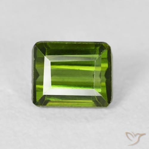 0.73ct طبيعي أخضر دافئ تورمالين, قص الزمرد, VVS-VS