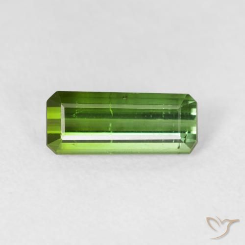 1.15ct طبيعي أخضر متوسط تورمالين, قص الزمرد, قليلا جدا