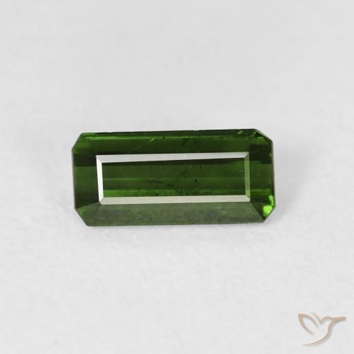 0.86ct طبيعي أخضر ترابى تورمالين, قص الزمرد, قليلا جدا