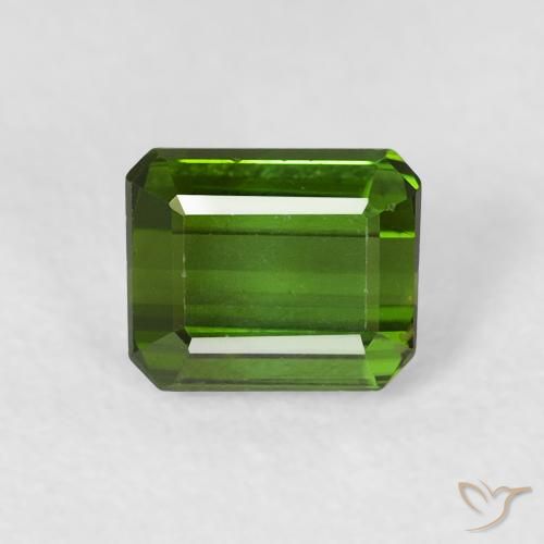0.72ct طبيعي أخضر ترابى تورمالين, قص الزمرد, قليلا جدا