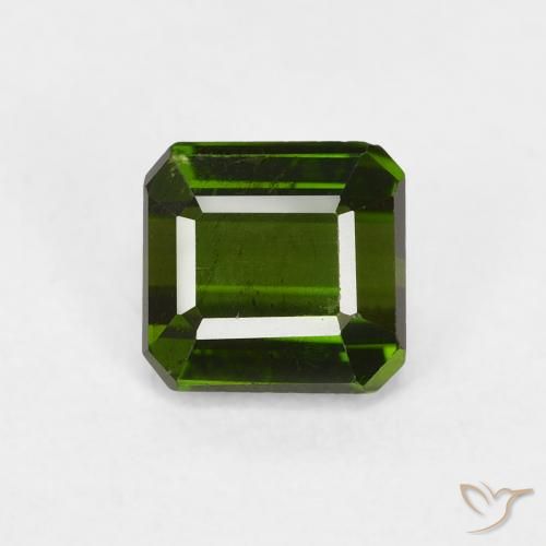 0.98ct طبيعي أخضر غامق تورمالين, قص الزمرد, قليلا جدا