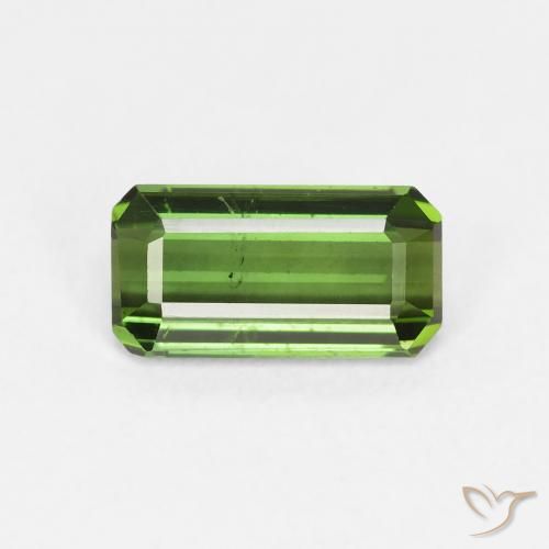 1.35ct طبيعي أخضر غامق تورمالين, قص الزمرد, قليلا جدا