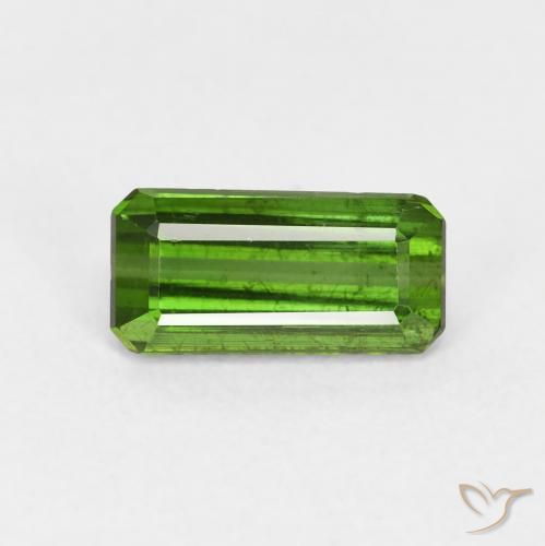 1.15ct طبيعي أخضر ترابى تورمالين, قص الزمرد, قليلا جدا