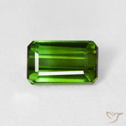 1.21ct طبيعي الأخضر الغامق تورمالين, قص الزمرد, VVS-VS