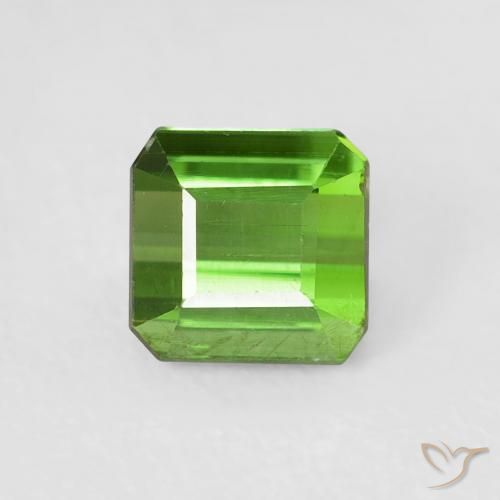 0.84ct طبيعي الأخضر الغامق تورمالين, قص الزمرد, قليلا جدا