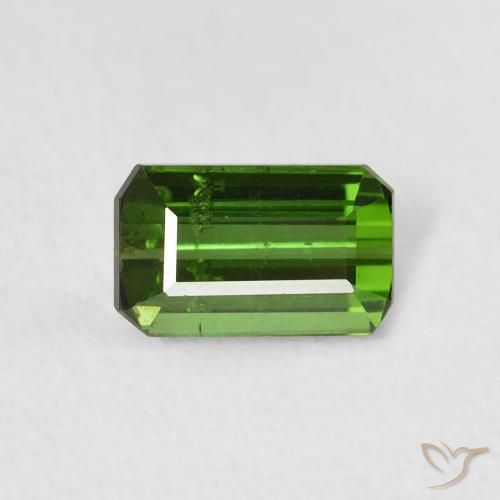 0.75ct طبيعي أخضر متوسط تورمالين, قص الزمرد, VS-SI