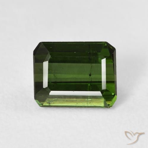1.74ct طبيعي أخضر الغابات تورمالين, ثمانى / قصة زمرد, VS-SI, Photo A