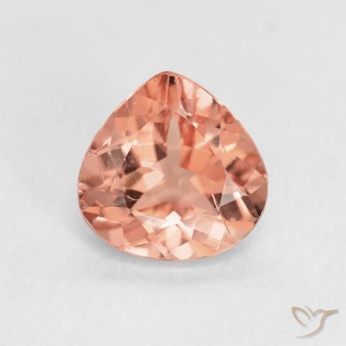1.30ct طبيعي برتقالي فاتح تورمالين, شكل الكمثرى, قليلا جدا