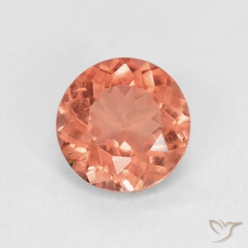 1.36ct طبيعي برتقالى الجريب فروت تورمالين, دائري, قليلا جدا