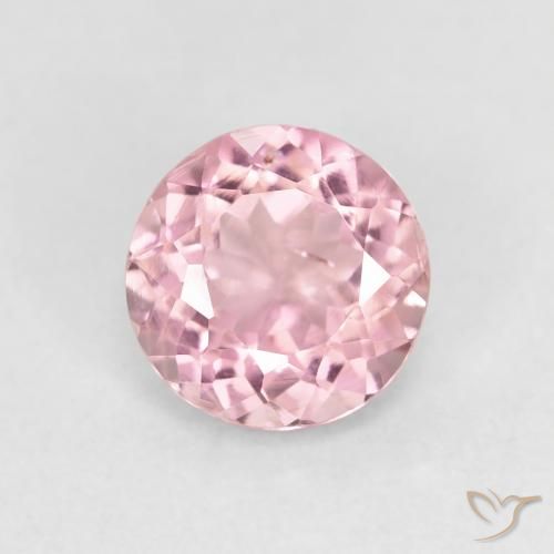1.24ct طبيعي وردي فاتح تورمالين, دائري, قليلا جدا