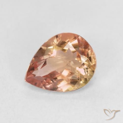 1.35ct طبيعي Light Earth Orange تورمالين, شكل الكمثرى, قليلا جدا
