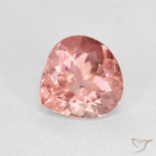 1.28ct طبيعي اوردي امحمر تورمالين, شكل الكمثرى, قليلا جدا