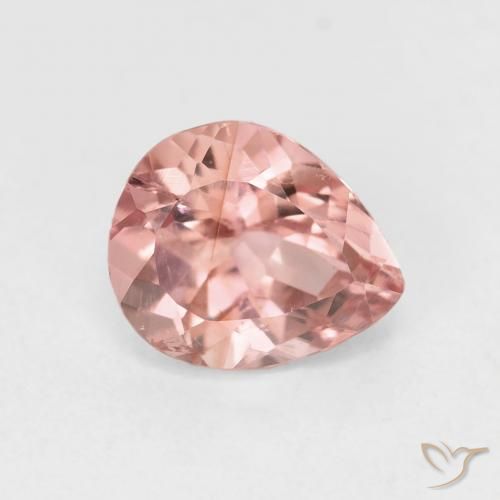 1.46ct طبيعي وردي فاتح تورمالين, شكل الكمثرى, قليلا جدا