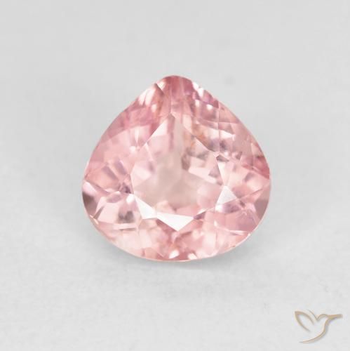 1.52ct طبيعي وردى فاقع فاتح تورمالين, شكل الكمثرى, قليلا جدا