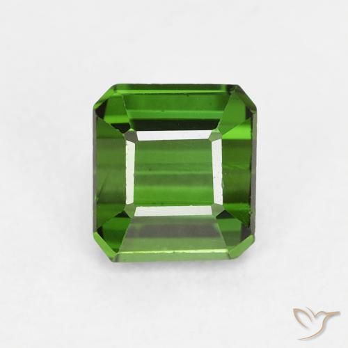 0.80ct طبيعي Medium Dark-Green تورمالين, قص الزمرد, VVS