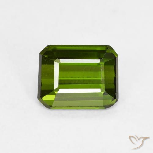 0.75ct طبيعي أخضر غامق تورمالين, قص الزمرد, VVS-VS