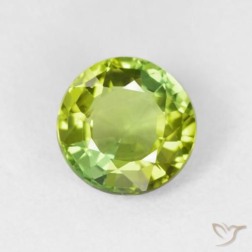 1.67ct طبيعي اخضر فاتح تورمالين, دائري, قليلا جدا