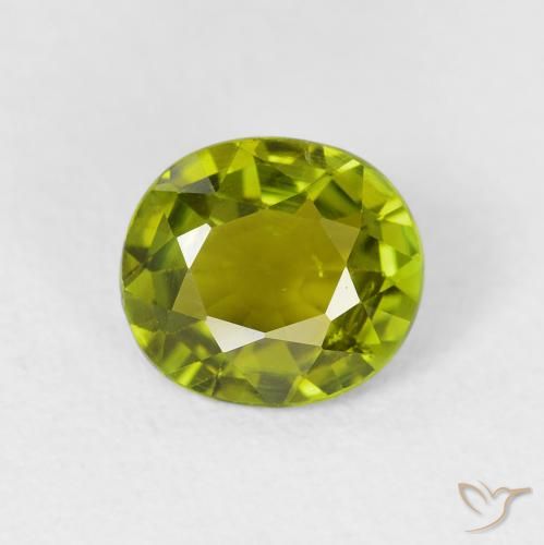 1.44ct طبيعي أخضر حيوي تورمالين, بيضوي, قليلا جدا