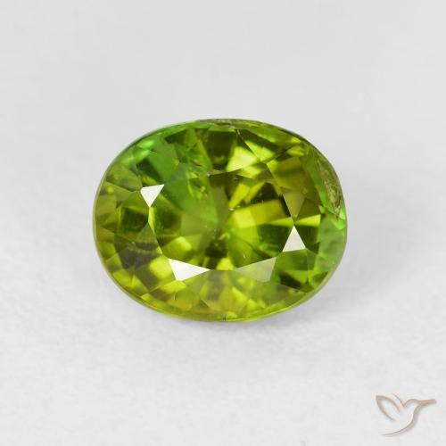 1.71ct طبيعي أخضر ترابى دافئ تورمالين, بيضوي, قليلا جدا