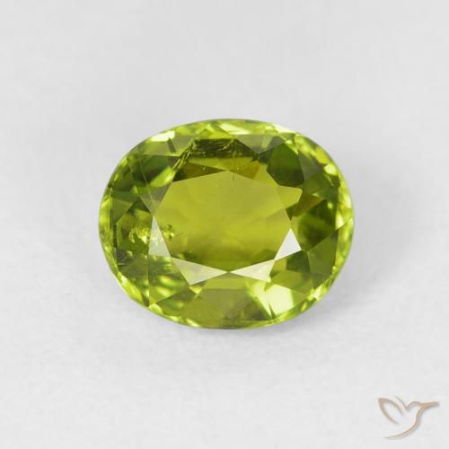 1.64ct طبيعي أخضر حيوي تورمالين, بيضوي, قليلا جدا