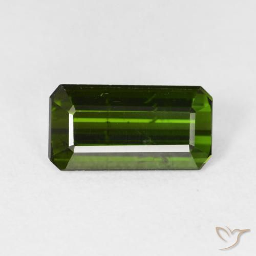 2.69ct طبيعي أخضر ترابى تورمالين, قص الزمرد, قليلا جدا