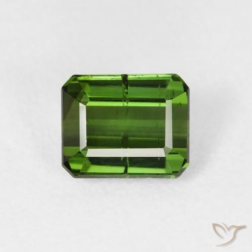 1.22ct طبيعي أخضر ترابى تورمالين, قص الزمرد, SI