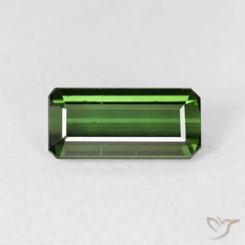 1.58ct طبيعي أخضر ترابى تورمالين, قص الزمرد, قليلا جدا