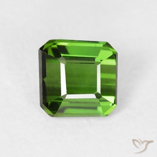 0.58ct طبيعي الأخضر الغامق تورمالين, قص الزمرد, VVS-VS