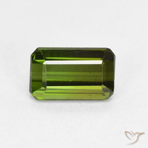 0.92ct طبيعي أخضر متوسط تورمالين, قص الزمرد, VVS