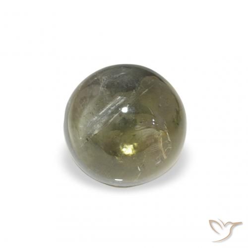 1.11ct طبيعي أخضر مصفر تورمالين, دائري, شفاف