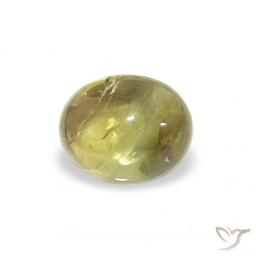 0.76ct طبيعي أخضر دافئ تورمالين, بيضوي, شفاف