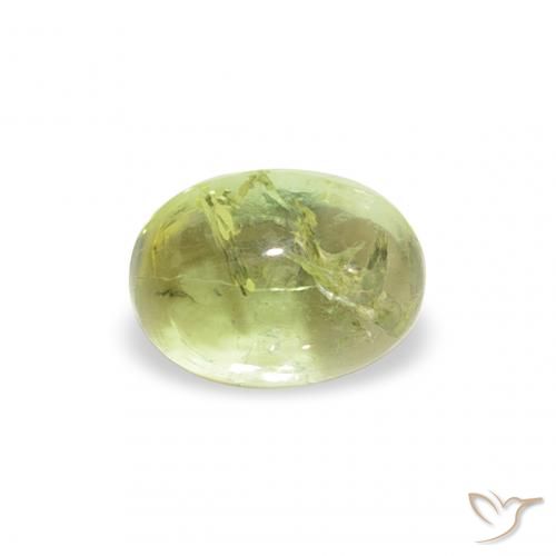 0.77ct طبيعي أخضر دافئ تورمالين, بيضوي, شفاف