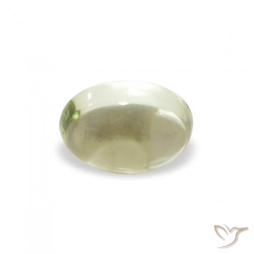 0.86ct طبيعي أخضر مصفر تورمالين, بيضوي, شفاف