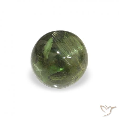 0.55ct طبيعي أخضر ترابى تورمالين, دائري, شفاف