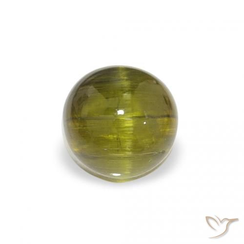 0.84ct طبيعي أخضر مصفر تورمالين, دائري, شفاف