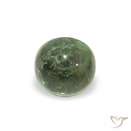 0.66ct طبيعي أخضر ترابى تورمالين, دائري, شفاف