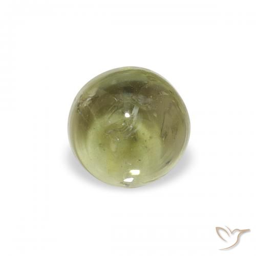 0.71ct طبيعي أخضر مصفر تورمالين, دائري, شفاف