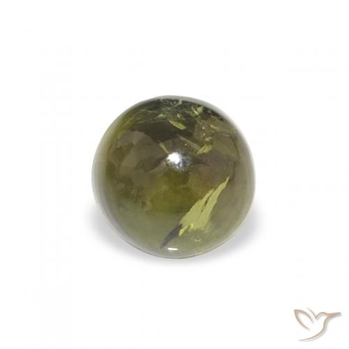 0.61ct طبيعي أخضر ترابى تورمالين, دائري, شفاف