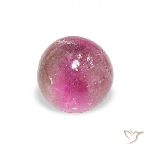 0.66ct طبيعي وردي فاقع تورمالين, دائري, شفاف