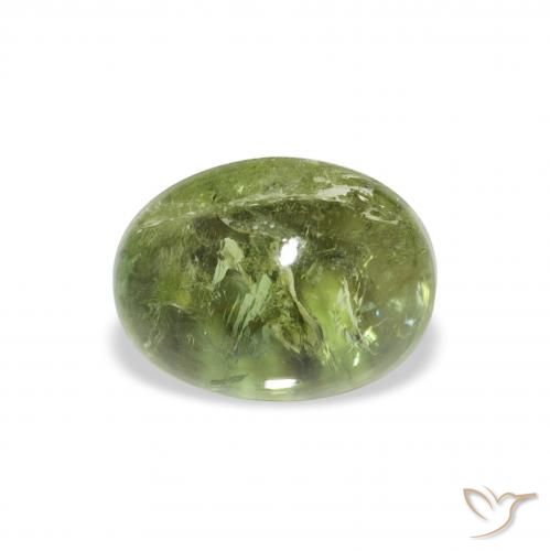 1.76ct طبيعي أخضر دافئ تورمالين, بيضوي, شفاف