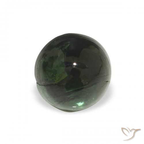 0.77ct طبيعي أخضر ترابى تورمالين, دائري, شفاف