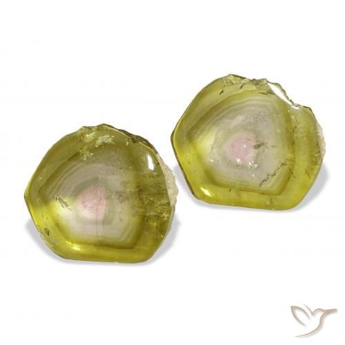 أحجار تورمالين بطيخى طبيعية، فانسى، شفاف، وزنها 7.05 قيراط